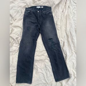 Re/Done Straight Leg Distressed Jean